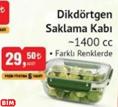 DİKDÖRTGEN SAKLAMA KABI